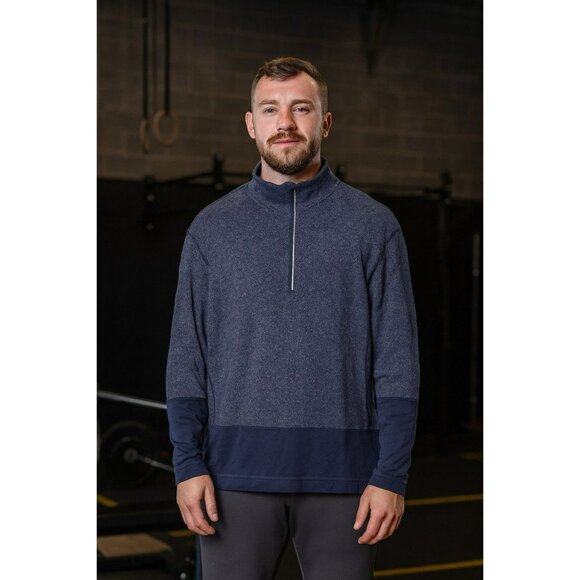 Lululemon Other - Lululemon Men’s 1/2 Zip Surge Blue Herringbone Large EUC